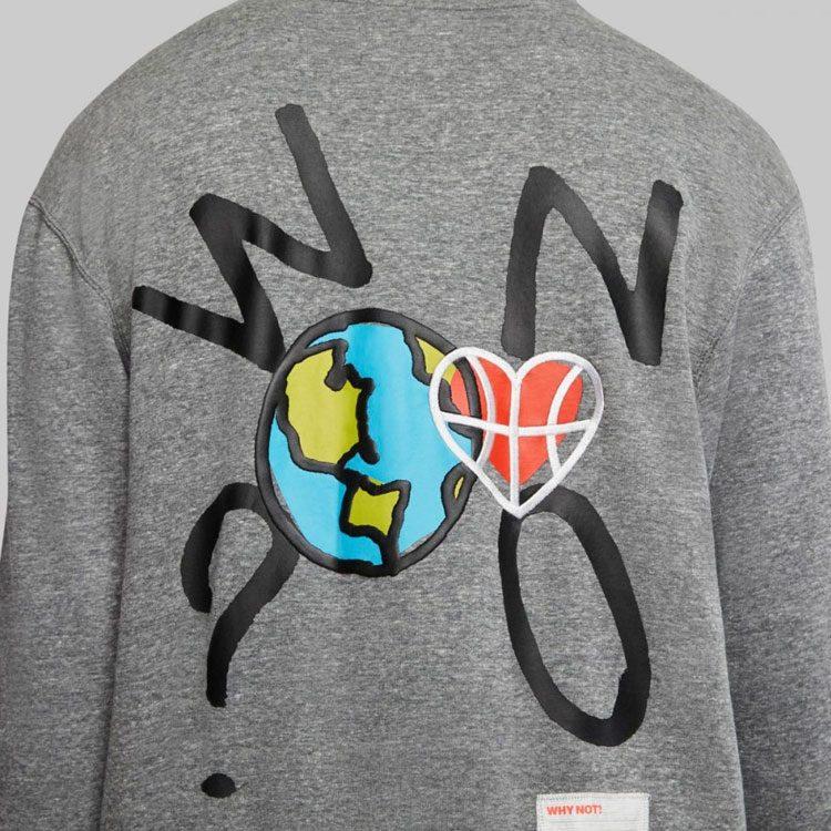 Jordan Why Not Sweatshirts Men's Gray Hooded Moderate Regular CW4254-091