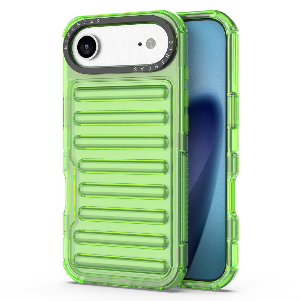 For iPhone 17 Air Case Stripe Design Anti-Slip Detachable TPU+PC Phone Cover