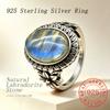 925 Sterling Silber Natürliche Labradorit Ringe Ovale Form 10*14MM Großer Stein und Blume Vintage Retro Silberschmuck Für Frauen