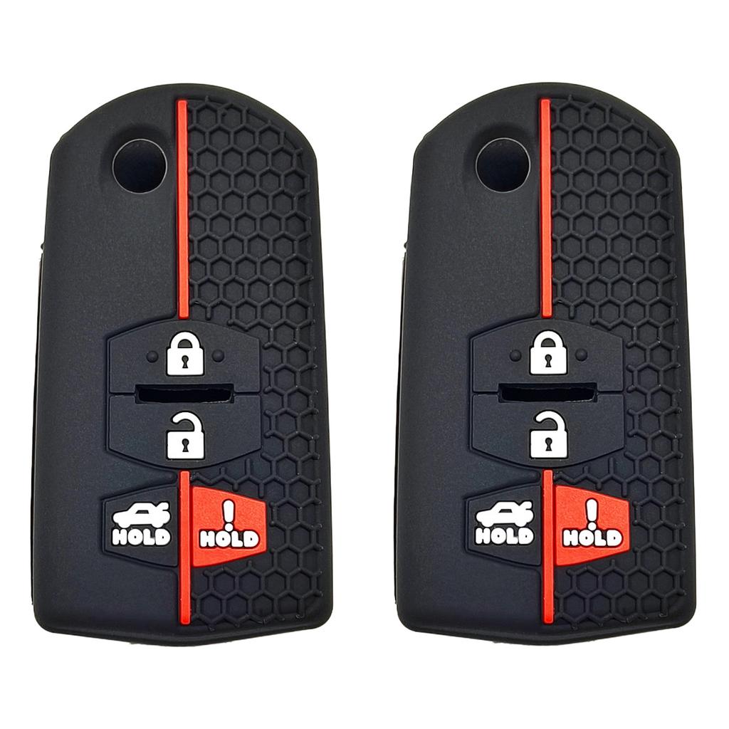 Silicone Car Key Case Holder Shell Soft Remote Cover Protector for Mazda 6 M3 Atenza CX4 4 Buttons Flip Folding Key Accessories