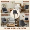 Dining Chairs Set of 2, Linen Upholstered Kitchen Chairs with Padded Seat, Curved Backrest, Rubberwood Legs, Dark Grey
