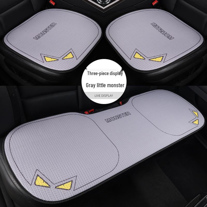 Universal Cartoon Linen Car Seat Cushion - Warm, Stylish, Four Seasons Comfort