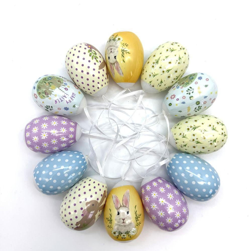 12PCS Scene Decoration Easter Party Atmosphere Easter Egg Hanging Easter Egg  Home Living Room