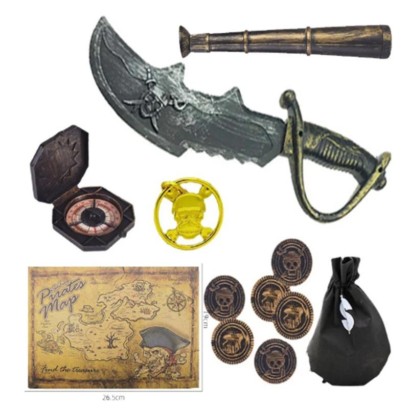 Kinderen Kind Piraat Corsaar Kostuum Buccaneer Cosplay voor Jongens Meisjes Poerim Halloween Verjaardagsfeest Fantasia Aankleed XL(height 130-140cm) black