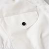 American Style Lapel Waist-Cinched Pleated Short-Sleeve Cardigan Shirt
