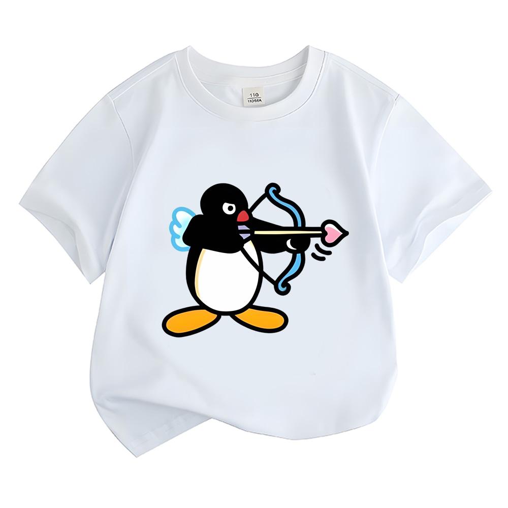 2026 NEW Cartoon Pingu T-shirt Manga/Comic Boys Girls Kids Clothing Tops Streetwear Short Sleeves Sports Fashion Tees Toddler