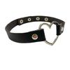 Anel de Metal Amor Choker de Couro Simples Ajustável para Mulheres, Corrente Decorativa para Pescoço de Menina Multicor