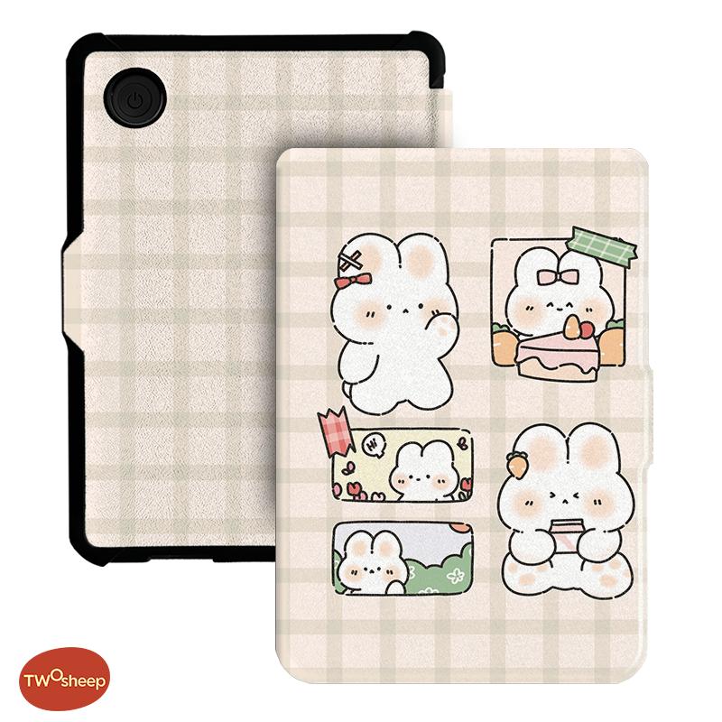 Twosheep 6-inch Case for Kobo Clara BW Clara Colour Clara 2E TPU Magnetic Flip Auto Wake Sleep TPU soft Cover Cute Cat Style