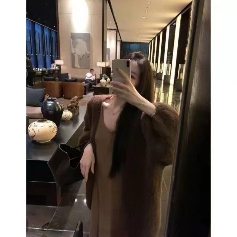 Pulover de culoare cafea în stil mare leneș coreean Cardigan largi tricotat pentru femei, toamnă/iarnă, haină subțire