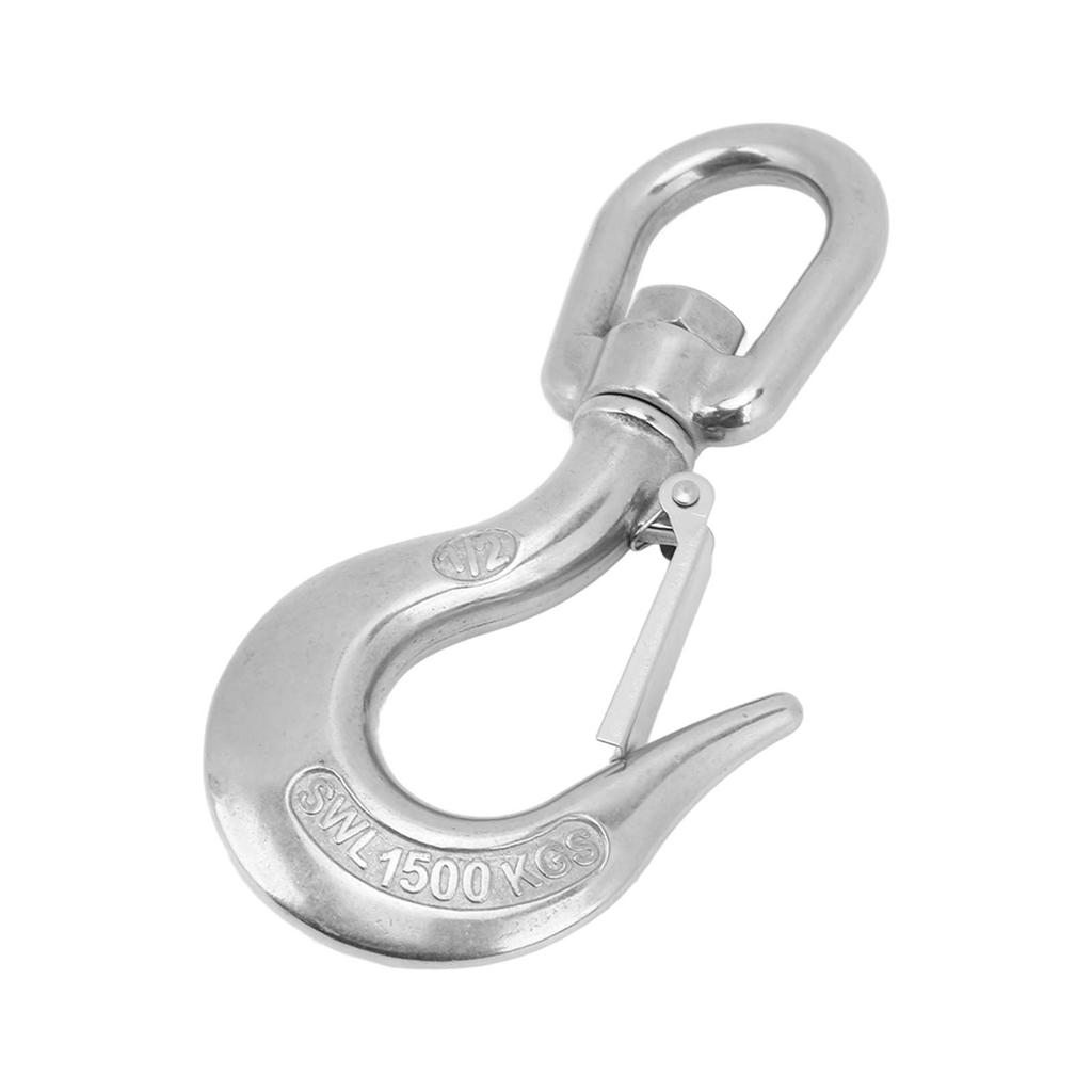1.3in Clevis Slip Hook Stainless Steel Rotating Lifting Chain Hook for Yachts Fishing Boats