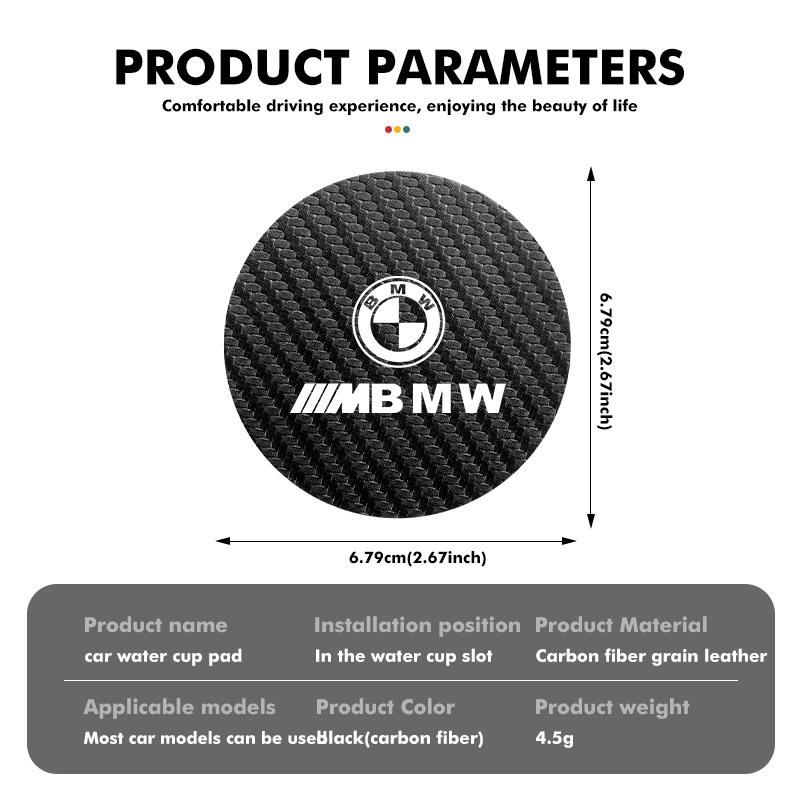 OOYR4 Carbon Fiber Car Coaster Water Cup Mat Drink Anti-slip Pad For BMW M Performance Alpina M3 M5 M6 X1 X3 X4 X5 G20