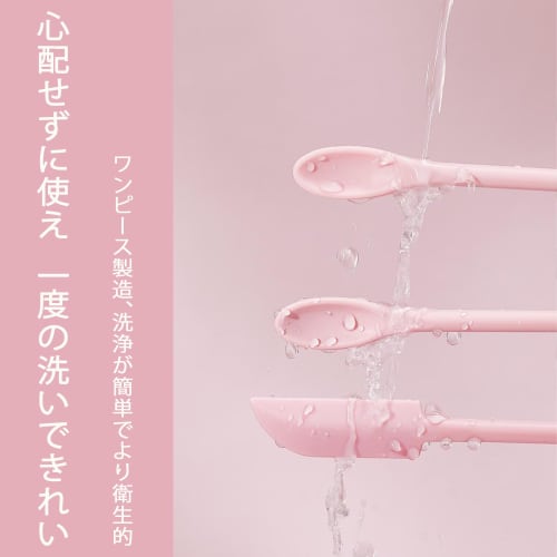 DEVENTORZ Mini Silicone Spatula Set, Heat-Resistant, Double-Headed, Long Handle, 3-Piece Set, DIY Tool for Cosmetics, Travel, Jam, Wax Stamps (Pink)