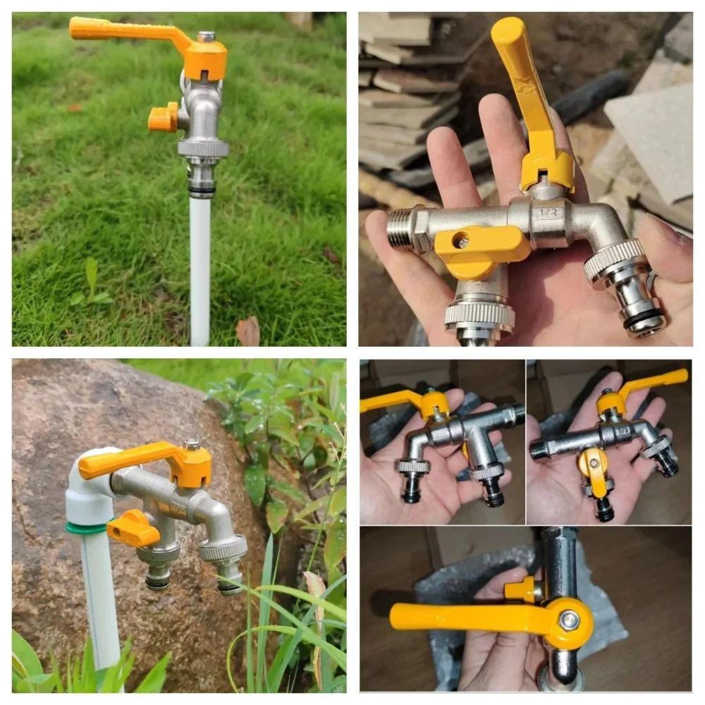 2-Way IBC Water Tank Connector Ball Valve Irrigation Brass Tap Joint  Cold Climates