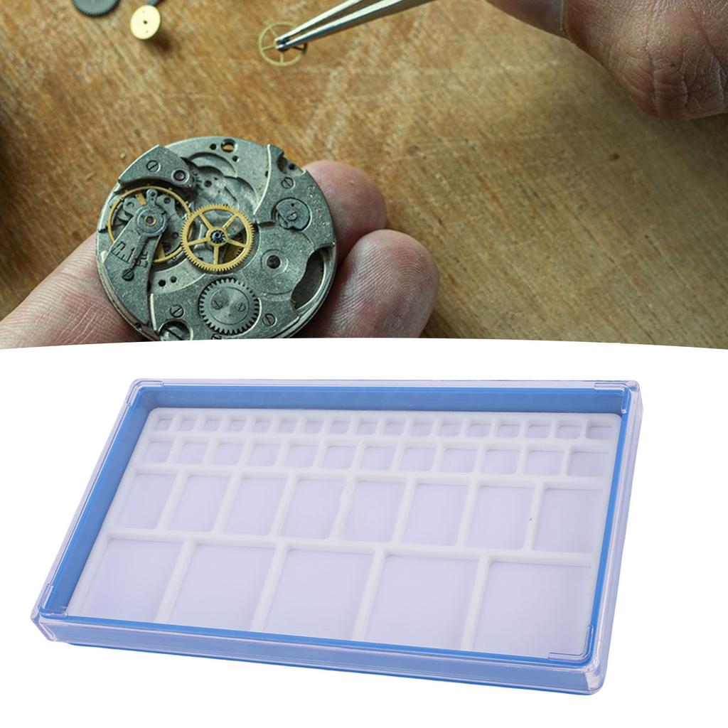 Watch Parts Storage Box Plastic Watch Parts   Case with Removable Compartments for Watchmakers Jewelry Screws