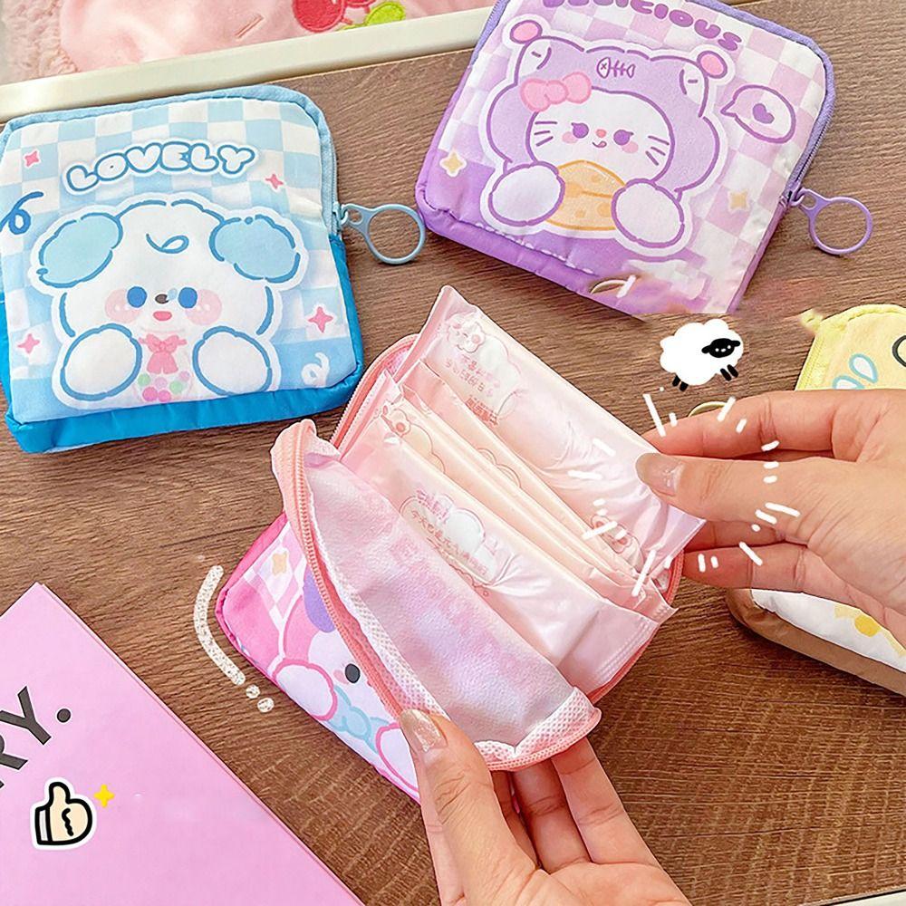 Zipper Storage Bag Large Capacity Cosmetic Storage Bag Portable Sanitary Tampon Bag  Women