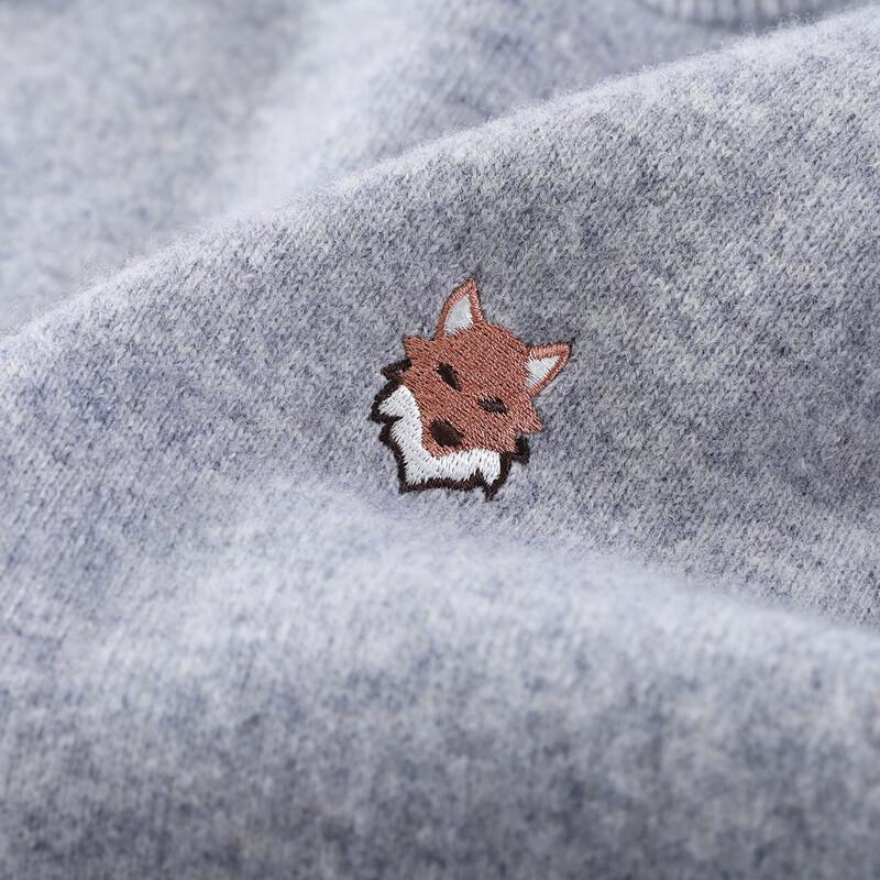 Herren 100% Merinowolle Colorblock Rundhals-Pullover