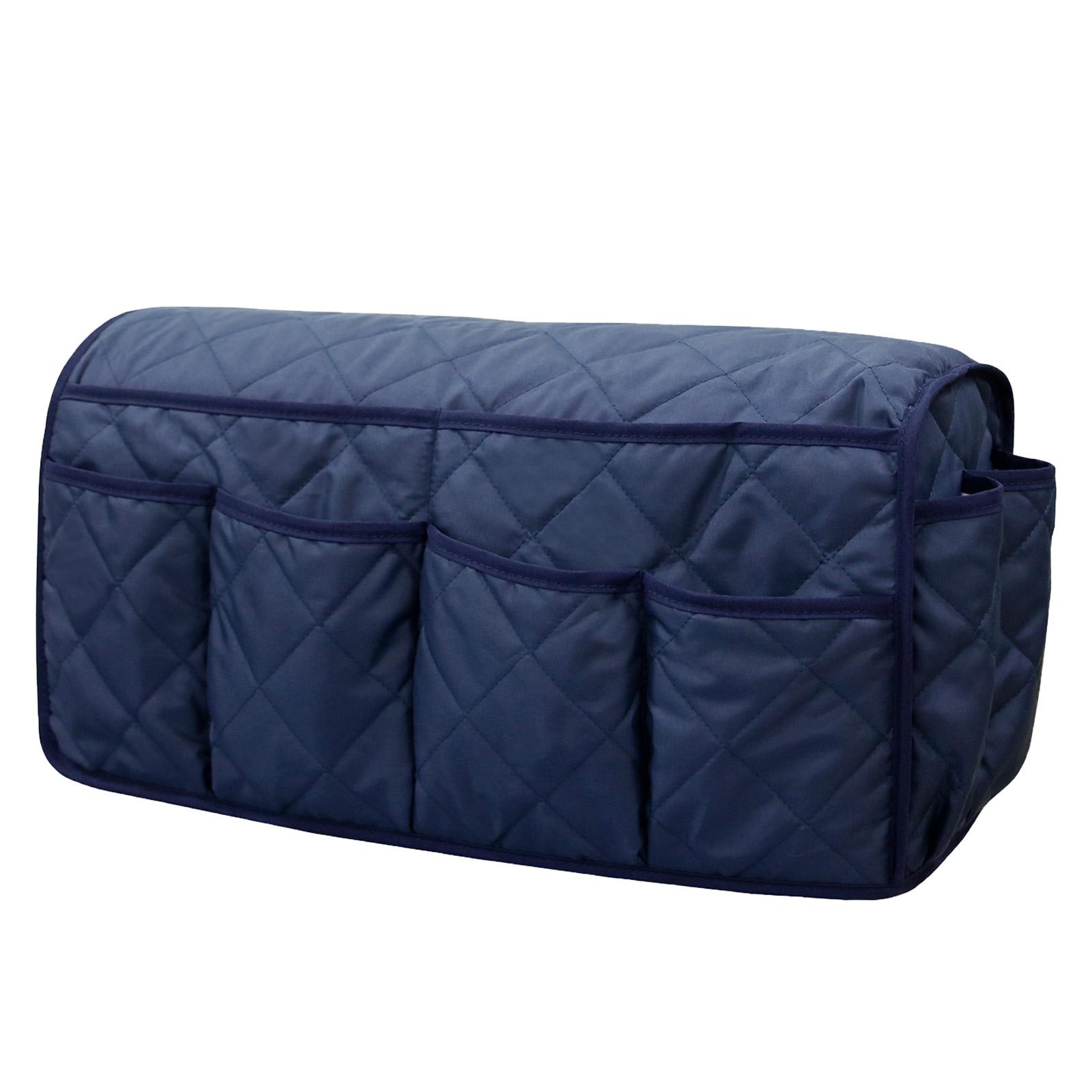 Sofa Side Organizer Caddy Durable Bedside Storage Pockets Large Capacity for Cell Phones Remotes Magazines Books синий