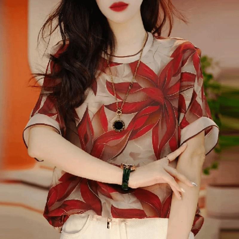 

Летняя мода Футболка больших размеров для женщин среднего и пожилого возраста - Омолаживающая, с коротким рукавом, трендовый дизайн 7XL