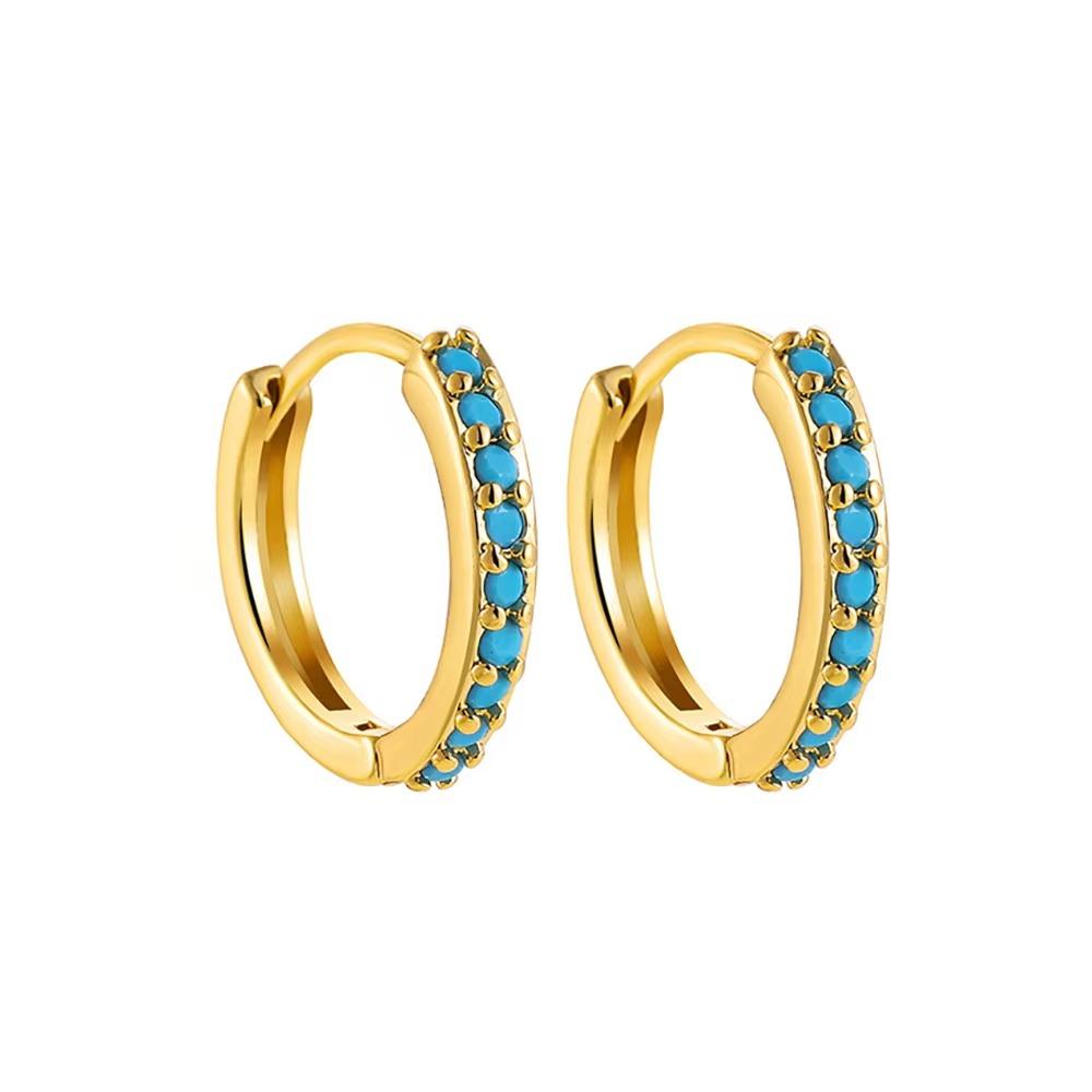 

Модные серьги-кольца с кристаллами и цирконием, женские модные геометрические круглые серьги-кольца с зеленым камнем, украшения для пирсинга, новинка 2023 года