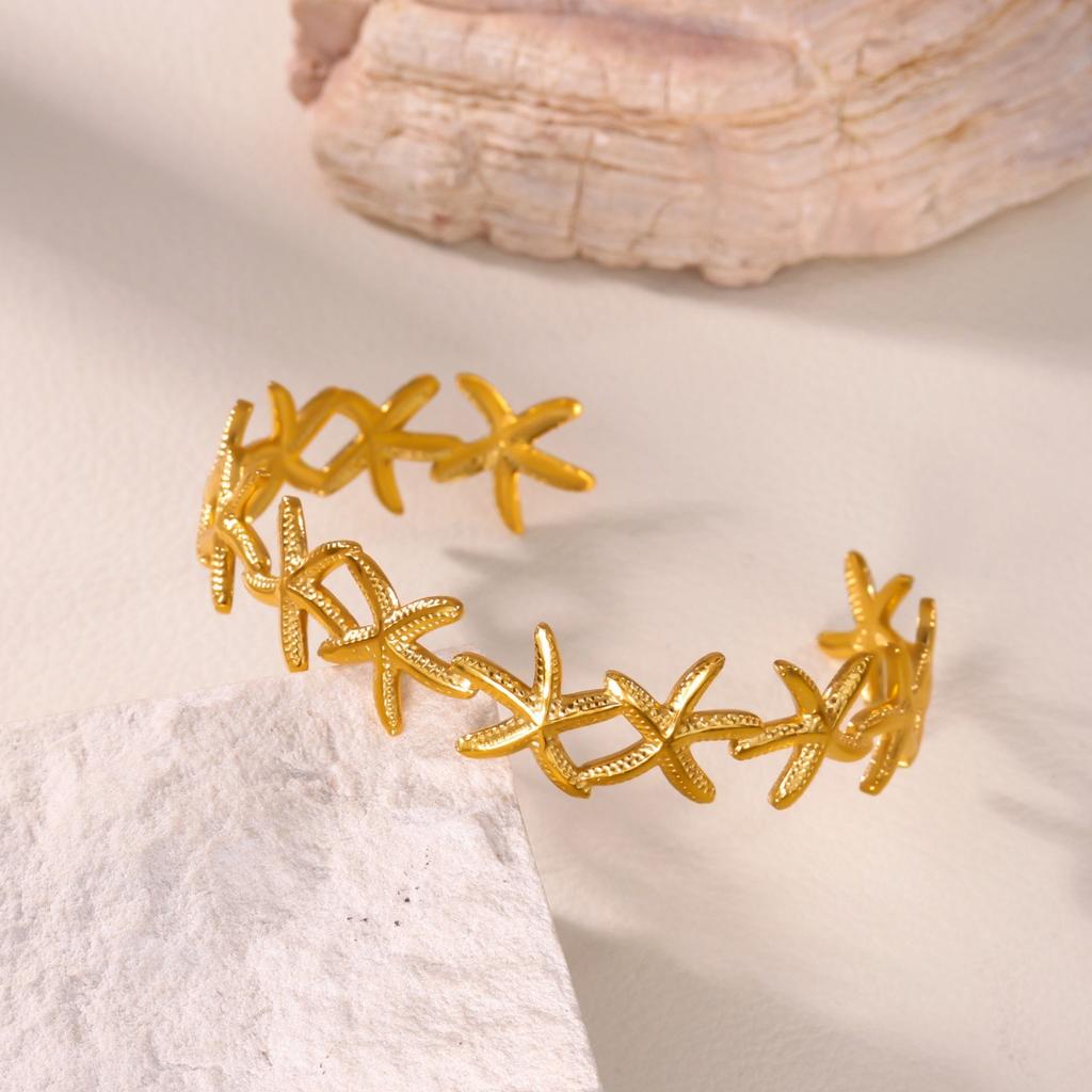 Punk Stainless Steel Twist Chain Bracelet For Women Gold Color Bracelets Cuff Bangles Femme Jewelry Bead Decompression Pulsera