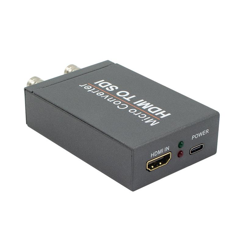 Convertidor de HDMI a SDI, HDMI a SDI Dos Salidas SDI Incrustador de Audio Soporte HDMI 1.3, Detección Automática de Formato 3G/HD-SDI Extensor