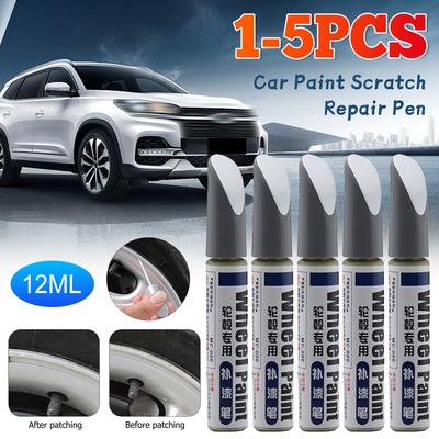 1-5 Stück Autolack Kratzer Reparaturstift Wasserdicht Auto Radspeiche Felge Lackmarkerstift Pinsel Lack Reifenpflege Autozubehör
