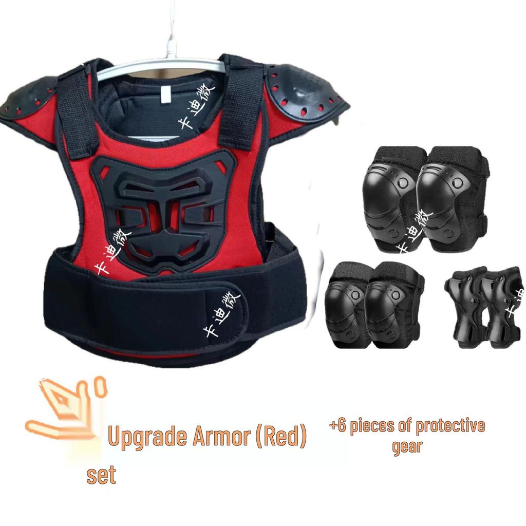 Kids' Motorcycle Balance Bike Armor Set: Knee, Elbow, Chest & Back Protectors.