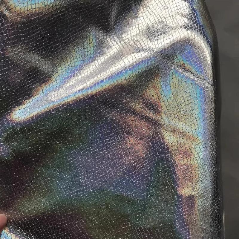 100x137cm Leather Dragon Scale Metal Fabric Artificial PU Eco-friendly Soft Fabric For handmade DIY Background Wall Hard Bag