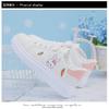 Girls' Sports Shoes New Summer White Shoes Breathable Leather Panel Shoes for Older Children Students Flat Running Shoes