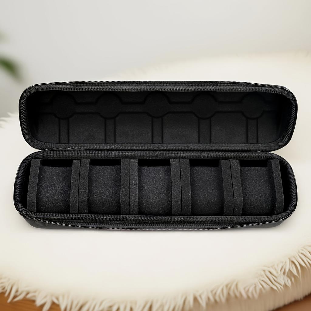 1pc Heavy-Duty Watch Organizer with Flip-Top Lid - 5-Slot Watch Storage Box, Scratch-Resistant Interior, Portable Watch Case