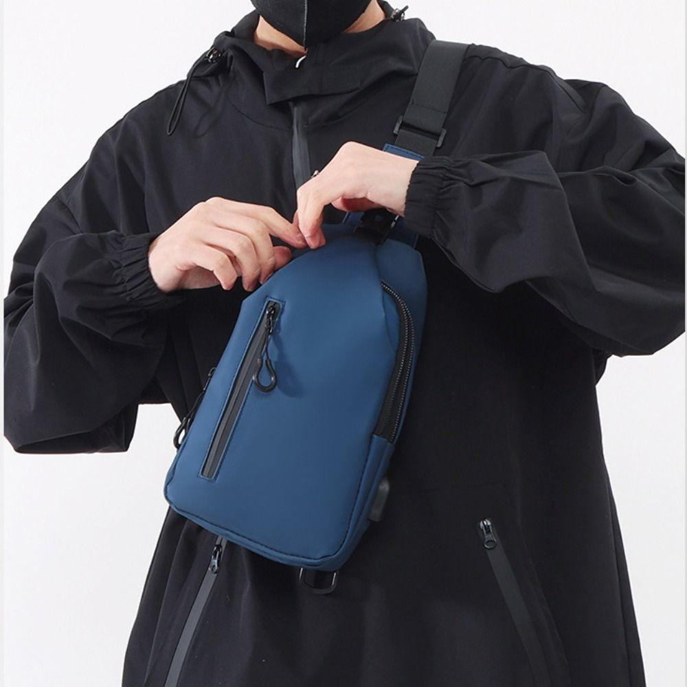 Wielofunkcyjna męska torba na klatkę piersiową tkanina Oxford sportowa torba do chodzenia zamek błyskawiczny outdoorowa torba crossbody praca