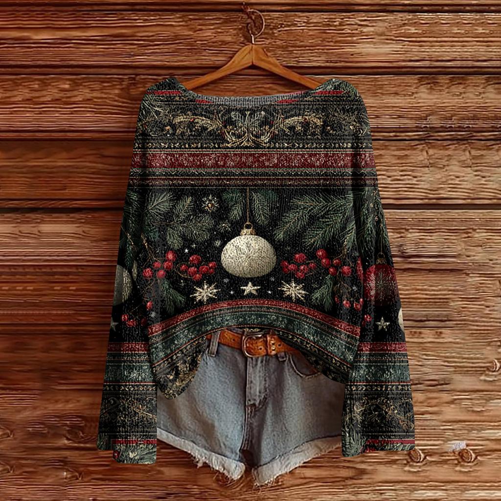Women's Round Neck Lightweight Sweater Casual Long Sleeve Knit Pullover