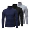 3Pcs Men Casual High Neck Long Sleeve T Shirt Solid Color Slim Fit Pullover Undershirt Thermal Base Layer Set