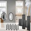 Heavy Duty Door Barricade Brackets Carbon Steel Black Security Bar Holders Upgraded U-Shaped U-Shaped Bar Holders Home Security
