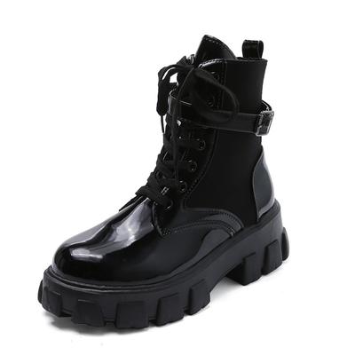 New Women Motorcycle Boots Casual Shoes Woman Leather Minimalist Classic Punk Female Goth Shoes Platform Boots Women Botas Mujer