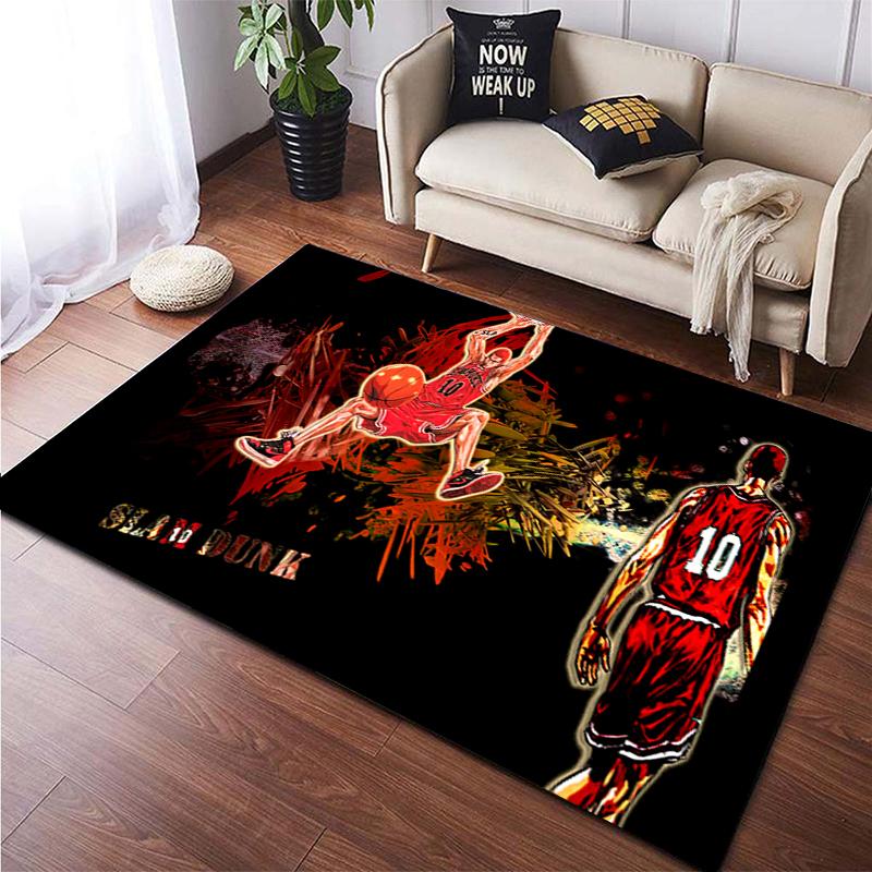 Slam Dunk Digital Painting Carpet for Living Room Large Area Rug Black Soft Carpet Home Decoration Mats Boho Rugs Picnic