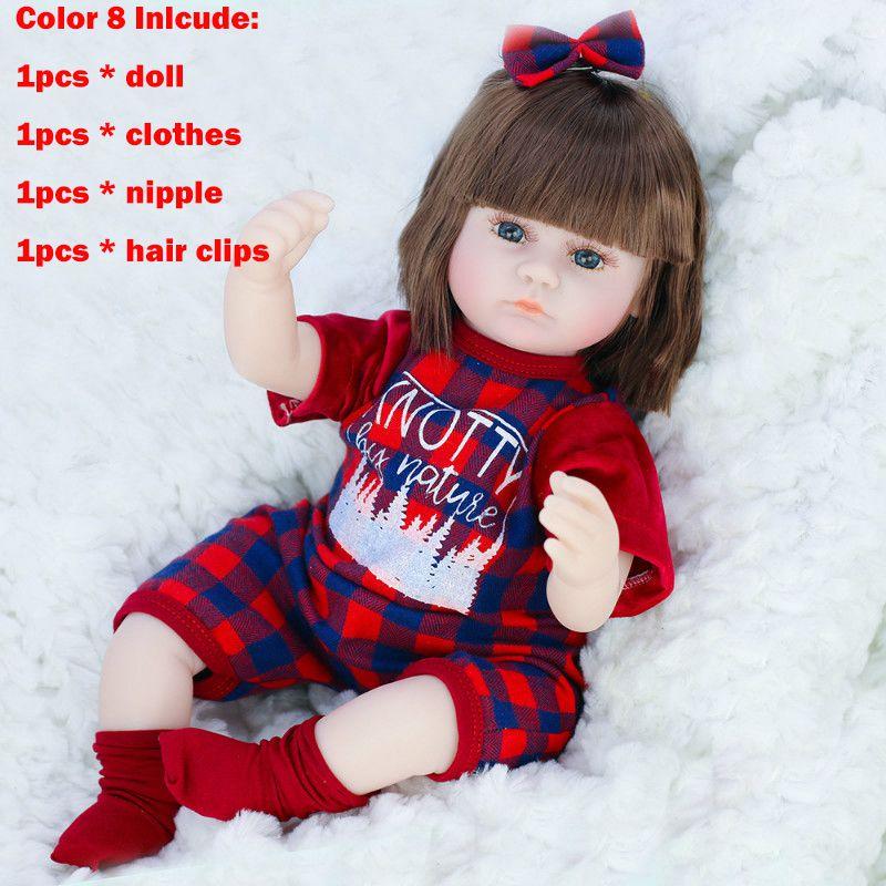 

Чарівна лялька-реборн 42 см, реалістична іграшка-малюк для дівчаток, ідеальний подарунок 8-Red Plaid Baby