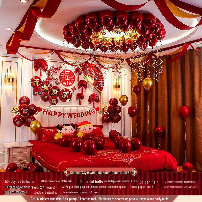 Complete Wedding Room Decoration Balloon Set - Bride & Groom Sections