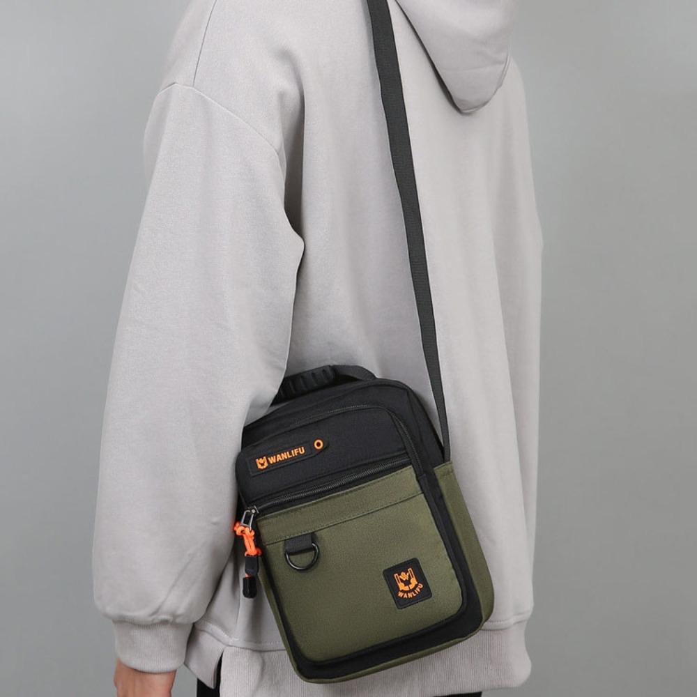 Multi-pockets Men's Business Bag Large Capacity Canvas Crossbody Bag Men's Shoulder Bag  Male