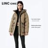 Parka mi-longue ample à capuche pour femme Jinyujie