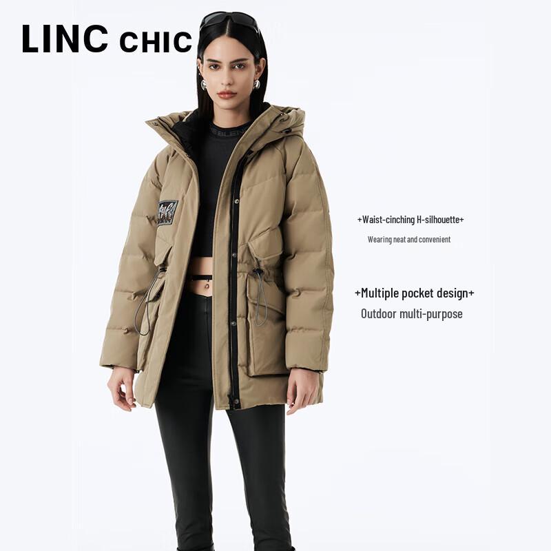 Jinyujie Women's Hooded Mid-Length Loose Down Parka