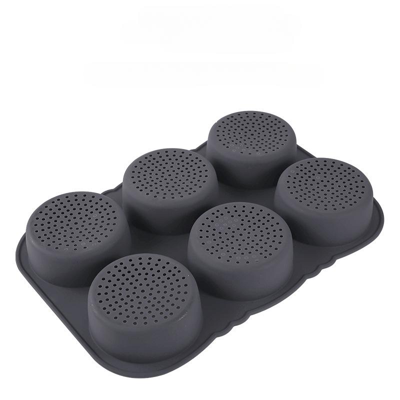 Food Grade Silicone, Hamburger Mold, 6-hole, French Bread Mold, Easy To Demold, Kitchen Baking Tool