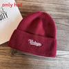 Embroidery Letter Fashion Neutral Casual Warm Knitted Hat For Autumn Winter And