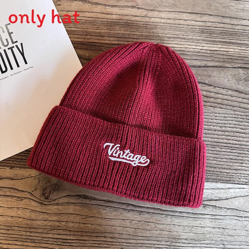 Embroidery Letter Fashion Neutral Casual Warm Knitted Hat For Autumn Winter And