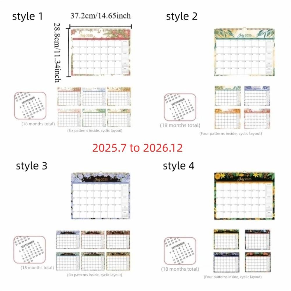 Creative Coil Calendar Spacious 18-Month Calendar Durable Hanging Calendar  Wall Mount