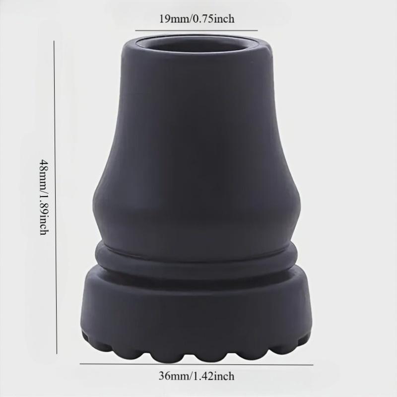 2pcs Rubber Cane Tips Locking Ring Easy-Install Replacement Tips for Most Walking Canes and Crutches Ideal for and Recovery