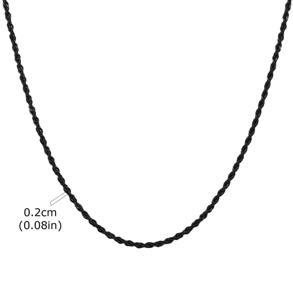 

Vnox 2/3/4/5mm Width Black Stainless Steel Twisted Chain Necklaces for Men Women, Unisex Links Collar Minimalist Jewelry Gifts 45cm 18inch
