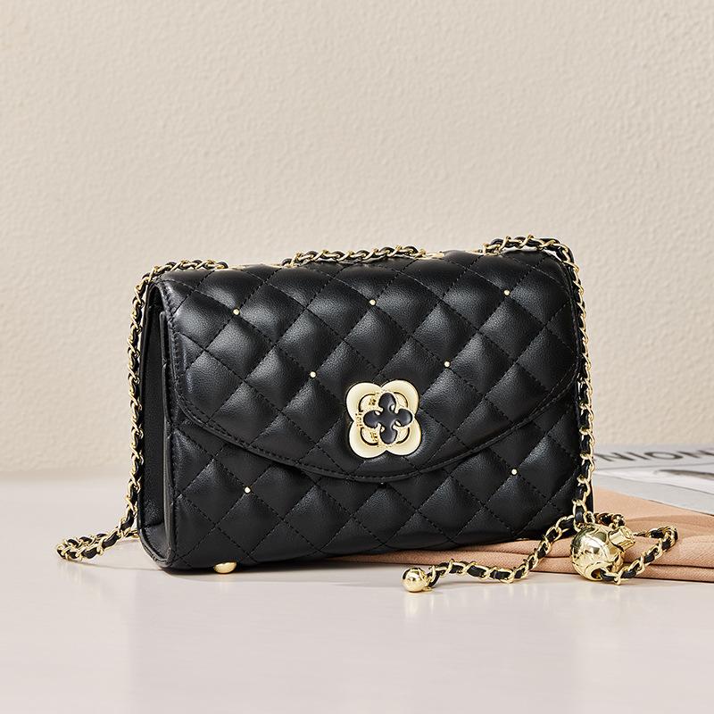 Mrs. Qiao 2025 New Small Square Bag Fashion Chain Bag Crossbody Bag Genuine Leather Women's Bag Shoulder Bag