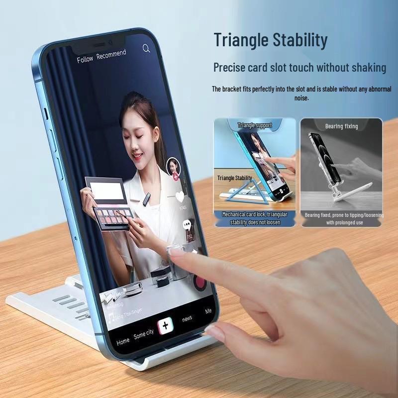 Foldable Phone & Tablet Stand for Lazy Users, Live Broadcast & Online Classes