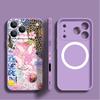 For iPhone 17 Pro Max Case Pink Goblet Bowknots Disco Ball Magnetic For Magsafe Silicone Cover For iPhone 16 Pro Max Funda iPhone 15 14 13 12 11 16E